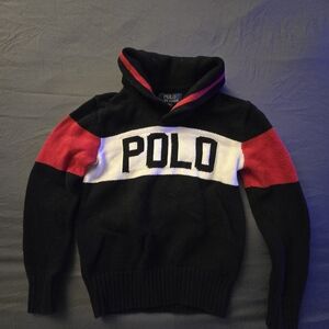 Polo by Ralph Lauren Black, Red, and White Turtleneck Sweater